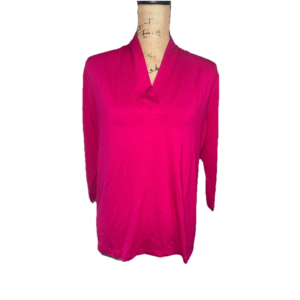 Talbots‎ 3/4 Sleeve Classic Casual Shirt NWT Sz 1XP Pink Comfort Stretchy